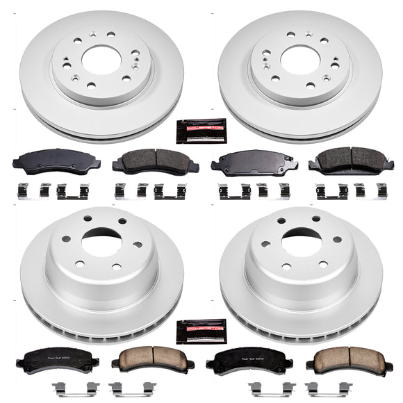 PowerStop Genuine Geomet Coated Rotor and Low-Dust Ceramic Brake Pad Kit