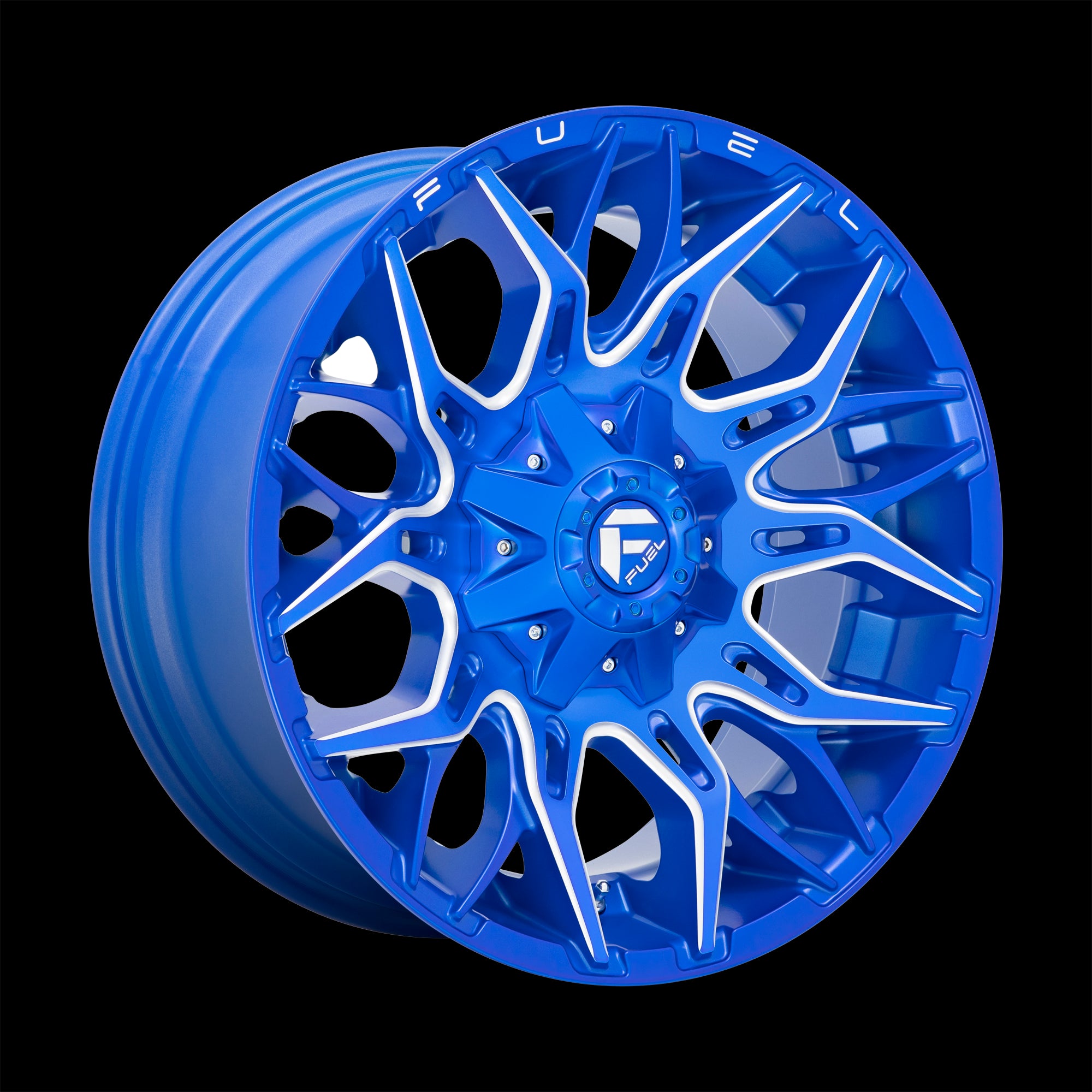 22X10 Fuel D770 TWITCH Anodized Blue Milled 5X139.7/5X150 ET-18 wheel/rim