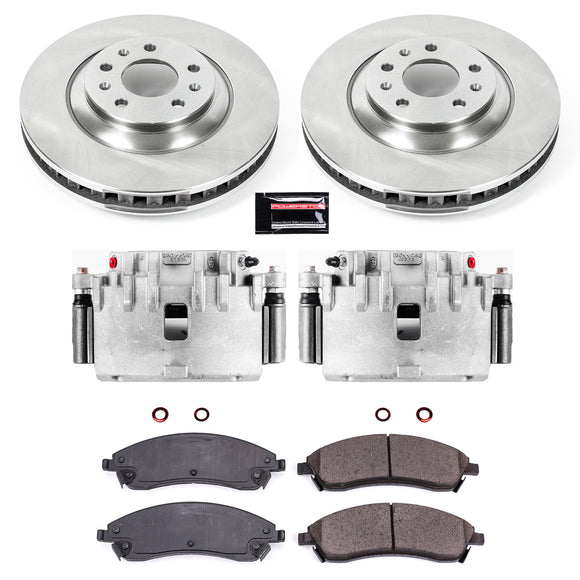 PowerStop OE Stock Replacement Low-Dust Ceramic Brake Pad, Rotor and Caliper Kit