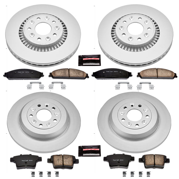 PowerStop Genuine Geomet Coated Rotor and Low-Dust Ceramic Brake Pad Kit