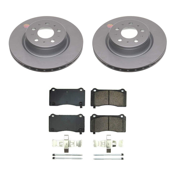 PowerStop Genuine Geomet Coated Rotor and Low-Dust Ceramic Brake Pad Kit