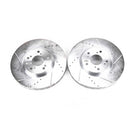 PowerStop Evolution Drilled Slotted Rotors Pair Front For Acura TL