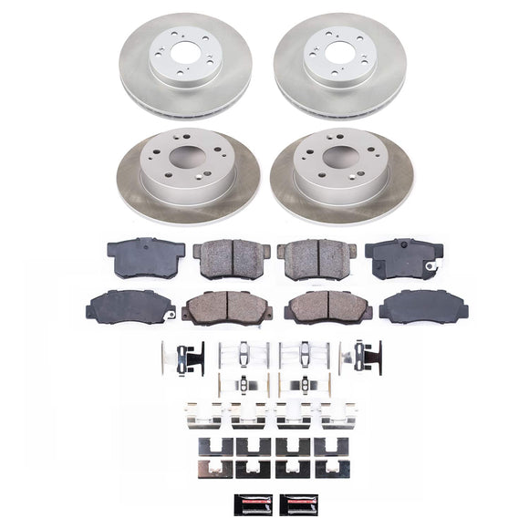 PowerStop Semi-Coated Rotor and Low-Dust Ceramic Brake Pad Kit
