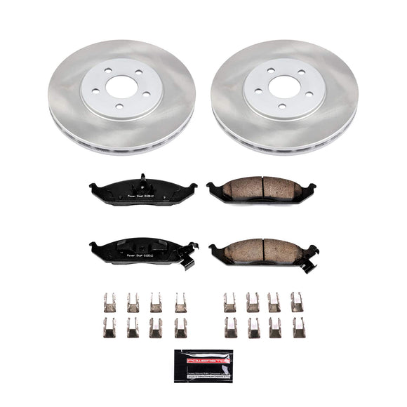 PowerStop Semi-Coated Rotor and Low-Dust Ceramic Brake Pad Kit