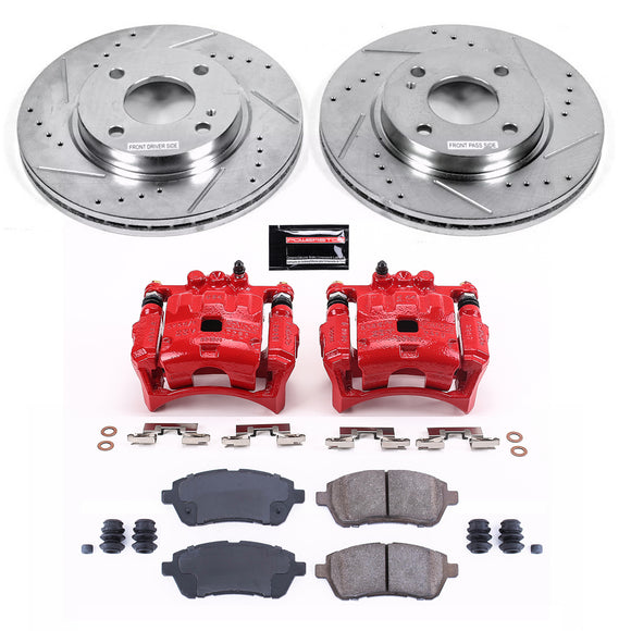 PowerStop Z23 Daily Driver Carbon-Fiber Ceramic Pads Drilled & Slotted Rotor & C