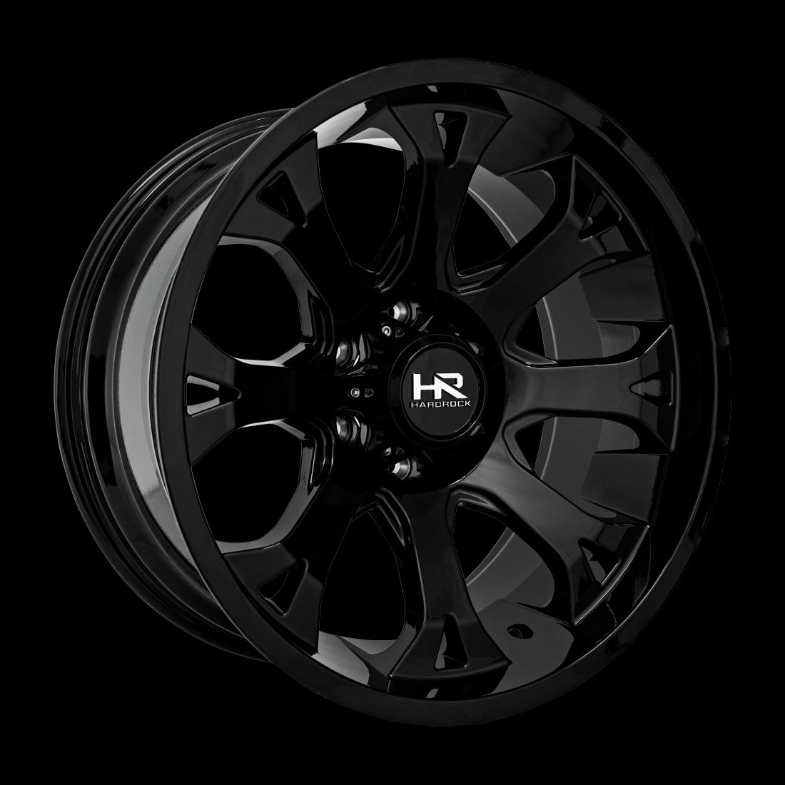 24x14 Hardrock BloodShot Xposed Gloss Black 8x180 ET-76 wheel/rim - 0