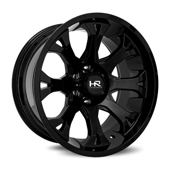 24x14 Hardrock BloodShot Xposed Gloss Black 8x180 ET-76 wheel/rim