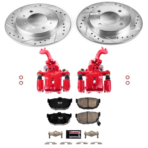 PowerStop Z23 Daily Driver Carbon-Fiber Ceramic Pads Drilled & Slotted Rotor & C