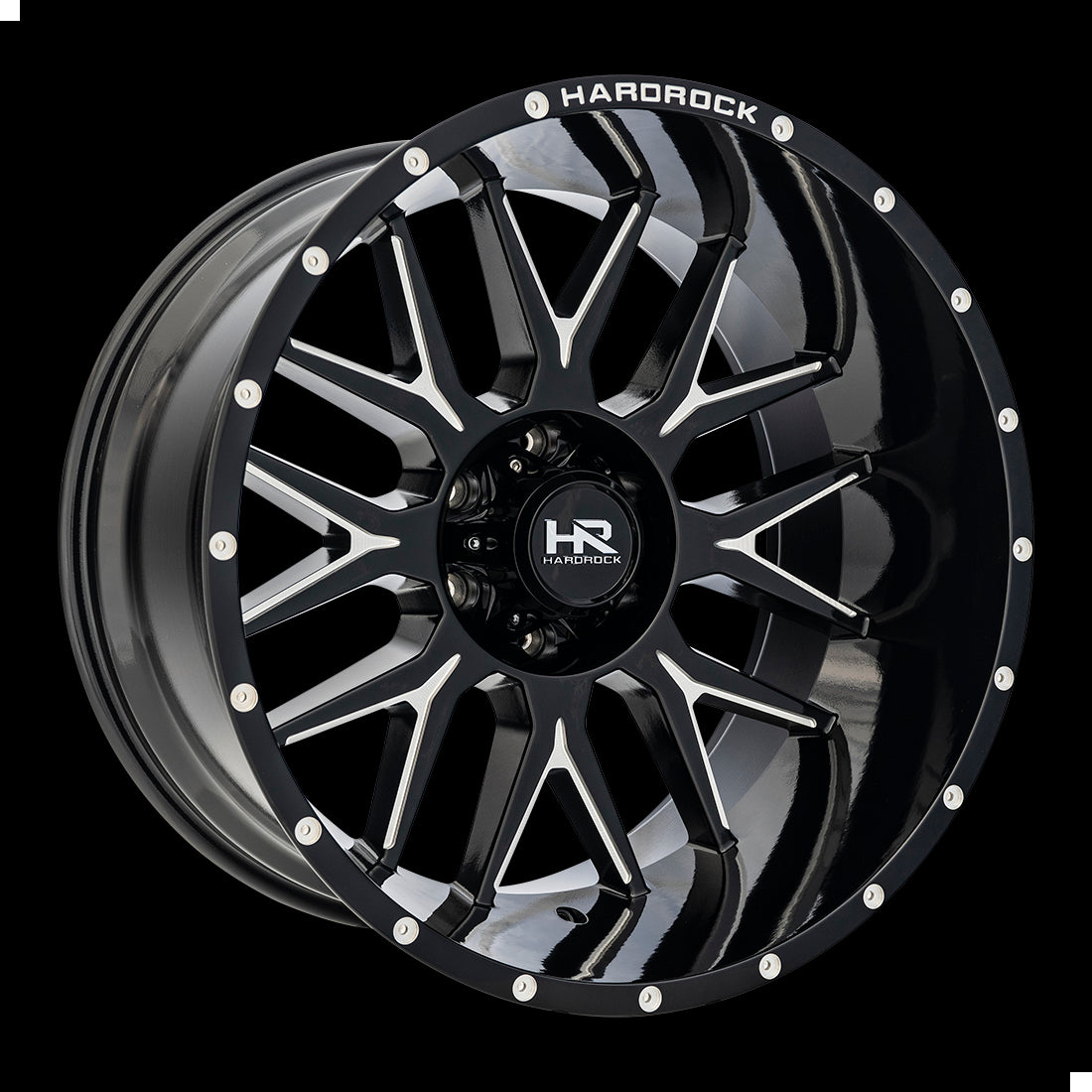 22x12 Hardrock Affliction XPosed Gloss Black Milled 8x165.1 ET-44 wheel/rim - 0