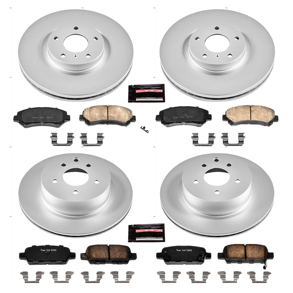 PowerStop Genuine Geomet Coated Rotor and Low-Dust Ceramic Brake Pad Kit