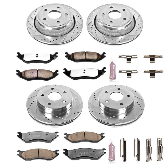 PowerStop Z36 Carbon-Fiber Ceramic Brake Pad with Drilled and Slotted Rotor Kit