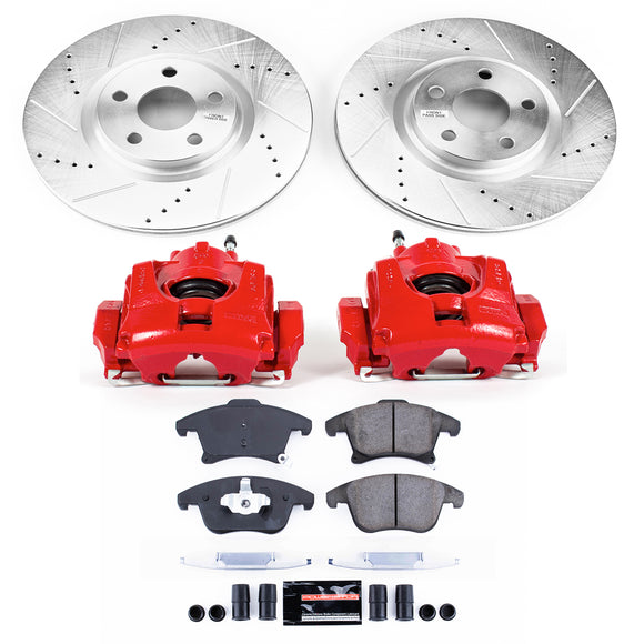 PowerStop Z23 Daily Driver Carbon-Fiber Ceramic Pads Drilled & Slotted Rotor & C