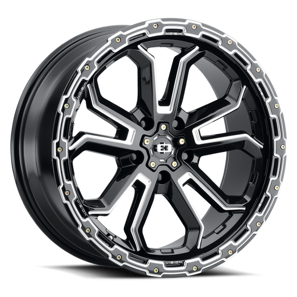 17x8 Vision 405 Korupt Black Milled Spoke 5x108 5x4.25 ET30 Wheel Rim