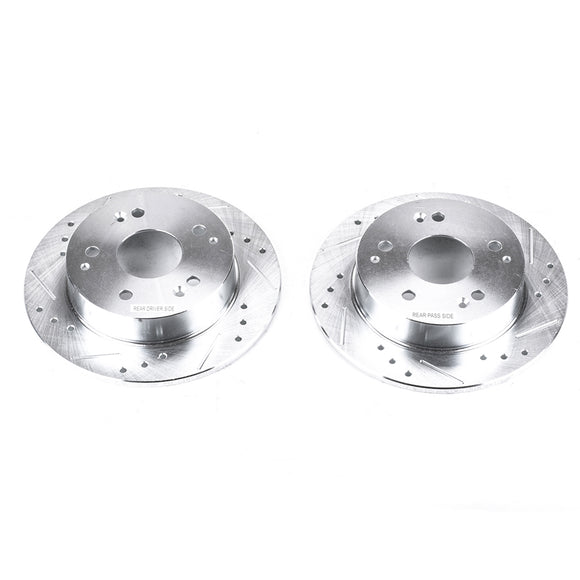 PowerStop Evolution Drilled Slotted Rotors Pair Rear For Acura Integra