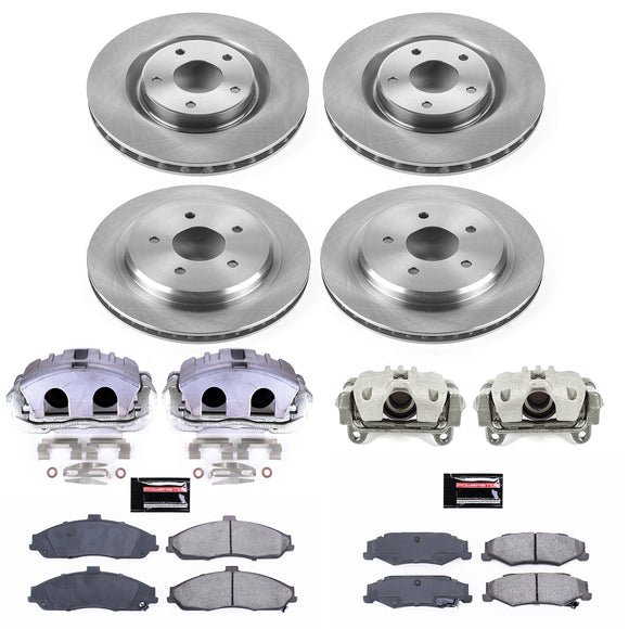 PowerStop OE Stock Replacement Low-Dust Ceramic Brake Pad, Rotor and Caliper Kit
