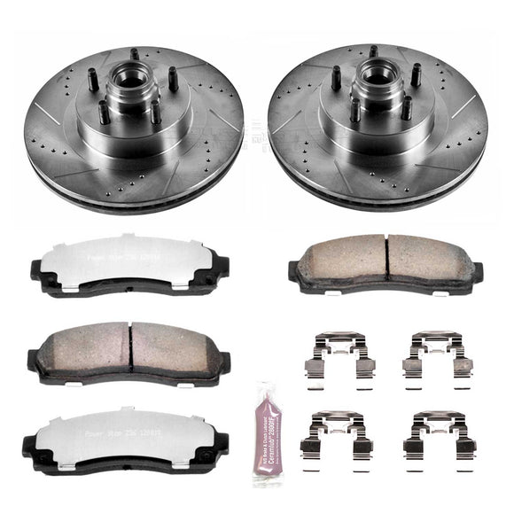 PowerStop Z36 Carbon-Fiber Ceramic Brake Pad with Drilled and Slotted Rotor Kit