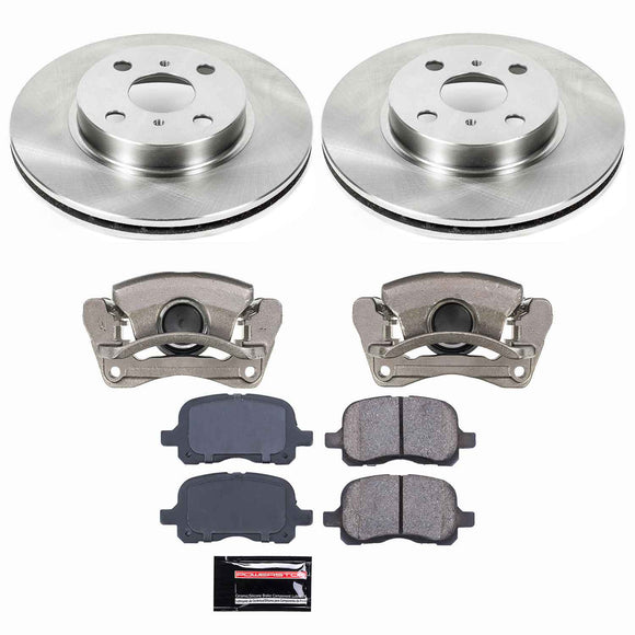 PowerStop OE Stock Replacement Low-Dust Ceramic Brake Pad, Rotor and Caliper Kit