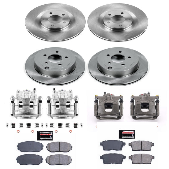 PowerStop OE Stock Replacement Low-Dust Ceramic Brake Pad, Rotor and Caliper Kit