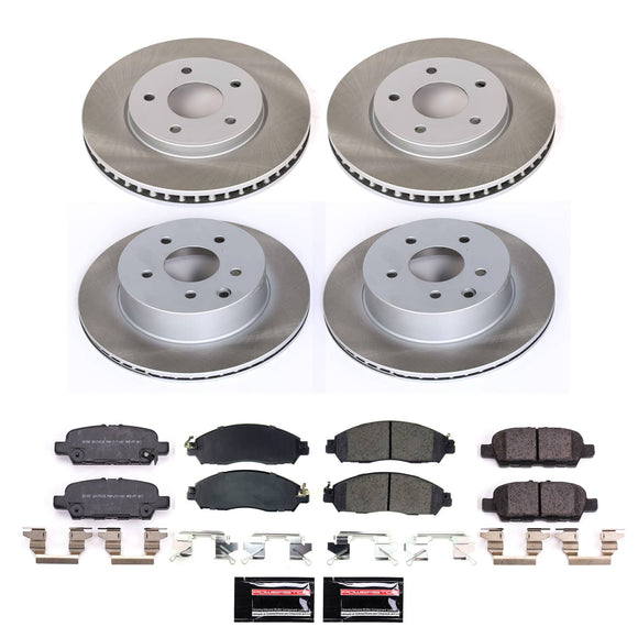 PowerStop Semi-Coated Rotor and Low-Dust Ceramic Brake Pad Kit