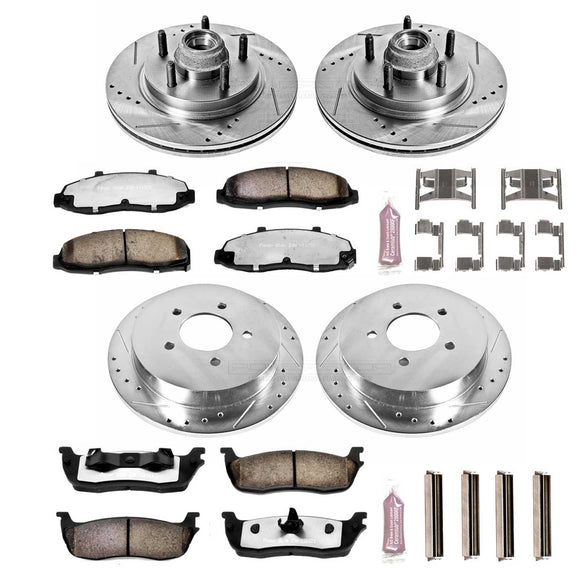 PowerStop Z36 Carbon-Fiber Ceramic Brake Pad with Drilled and Slotted Rotor Kit