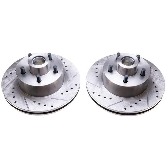 PowerStop Evolution Drilled And Slotted Rotors Pair Front For Plymouth GTX