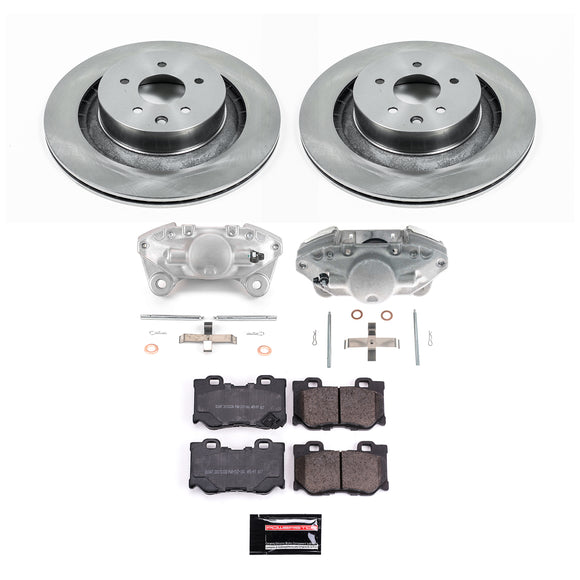 PowerStop OE Stock Replacement Low-Dust Ceramic Brake Pad, Rotor and Caliper Kit