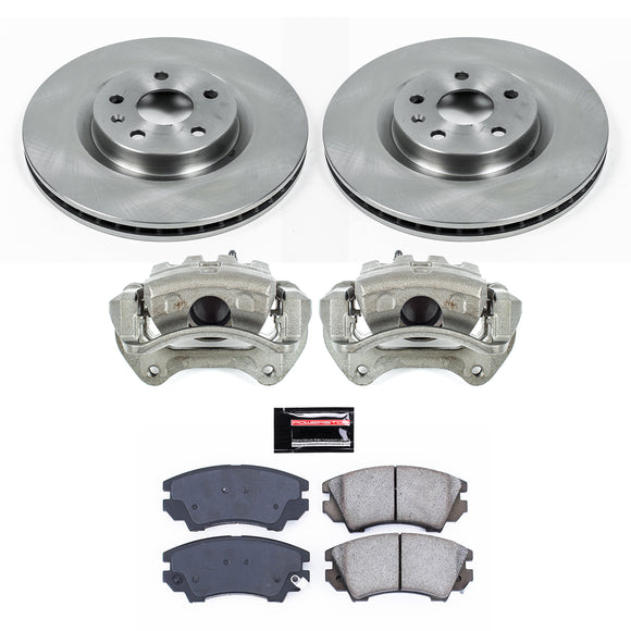 PowerStop OE Stock Replacement Low-Dust Ceramic Brake Pad, Rotor and Caliper Kit