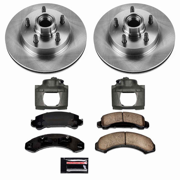 PowerStop OE Stock Replacement Low-Dust Ceramic Brake Pad, Rotor and Caliper Kit