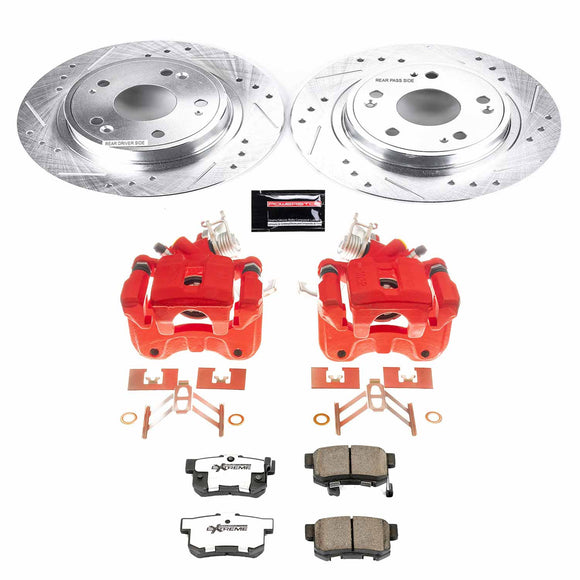 PowerStop Z26 Street Performance Ceramic Brake Pad, Drilled Slotted Rotor, and C