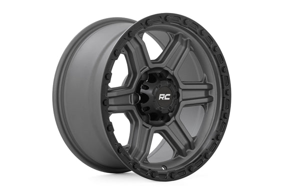 17x8.5 Rough Country 79 Series Gunmetal Gray 6x5.5 ET0 Wheel Rim