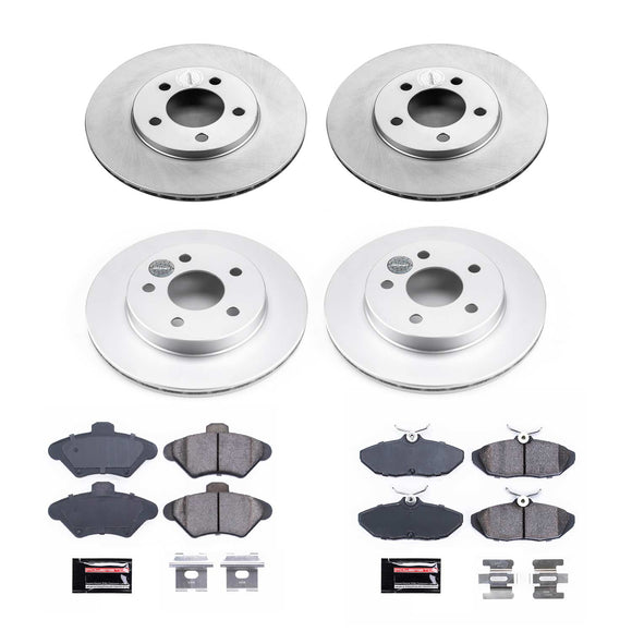 PowerStop Genuine Geomet Coated Rotor and Low-Dust Ceramic Brake Pad Kit