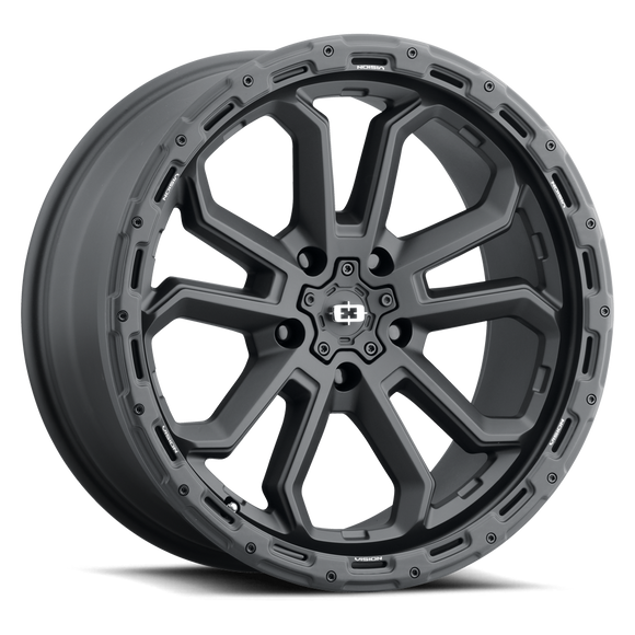 17x8 Vision 405 Korupt Satin Black 5x108 5x4.25 ET30 Wheel Rim