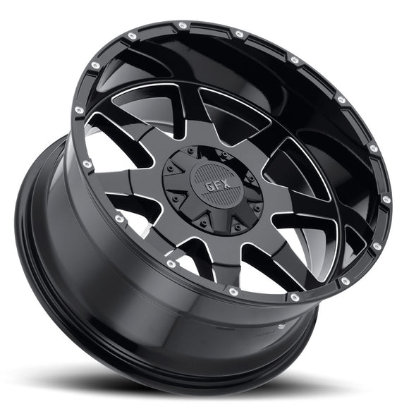 17x9 G-FX TR-12 Gloss Black Milled 5x135/139.7 ET12 wheel/rim