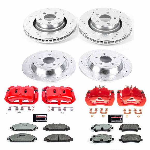 PowerStop Z26 Street Performance Ceramic Brake Pad, Drilled Slotted Rotor, and C