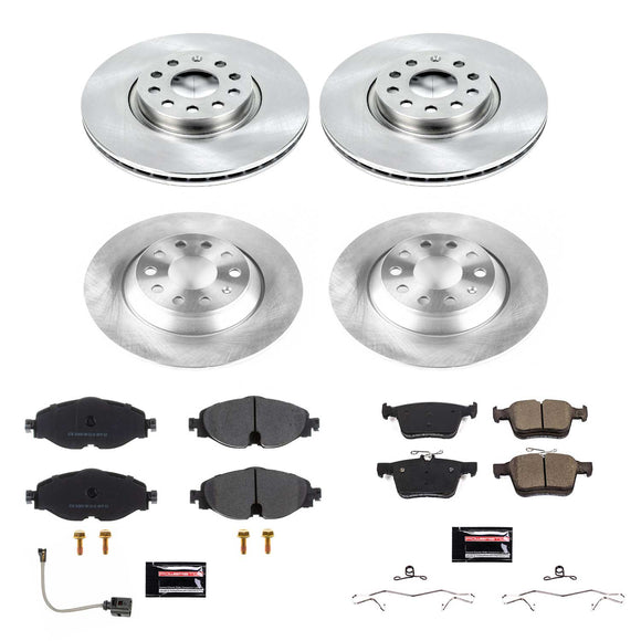 PowerStop OE Stock Replacement Low-Dust Ceramic Brake Pad and Rotor Kit