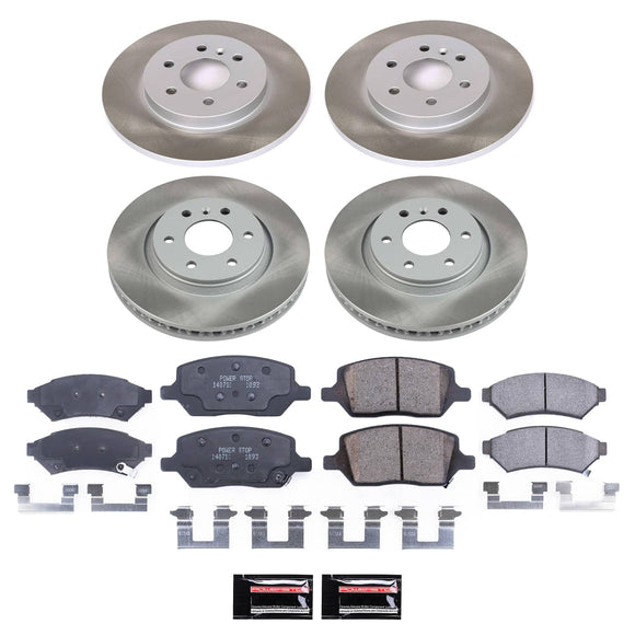 PowerStop Semi-Coated Rotor and Low-Dust Ceramic Brake Pad Kit