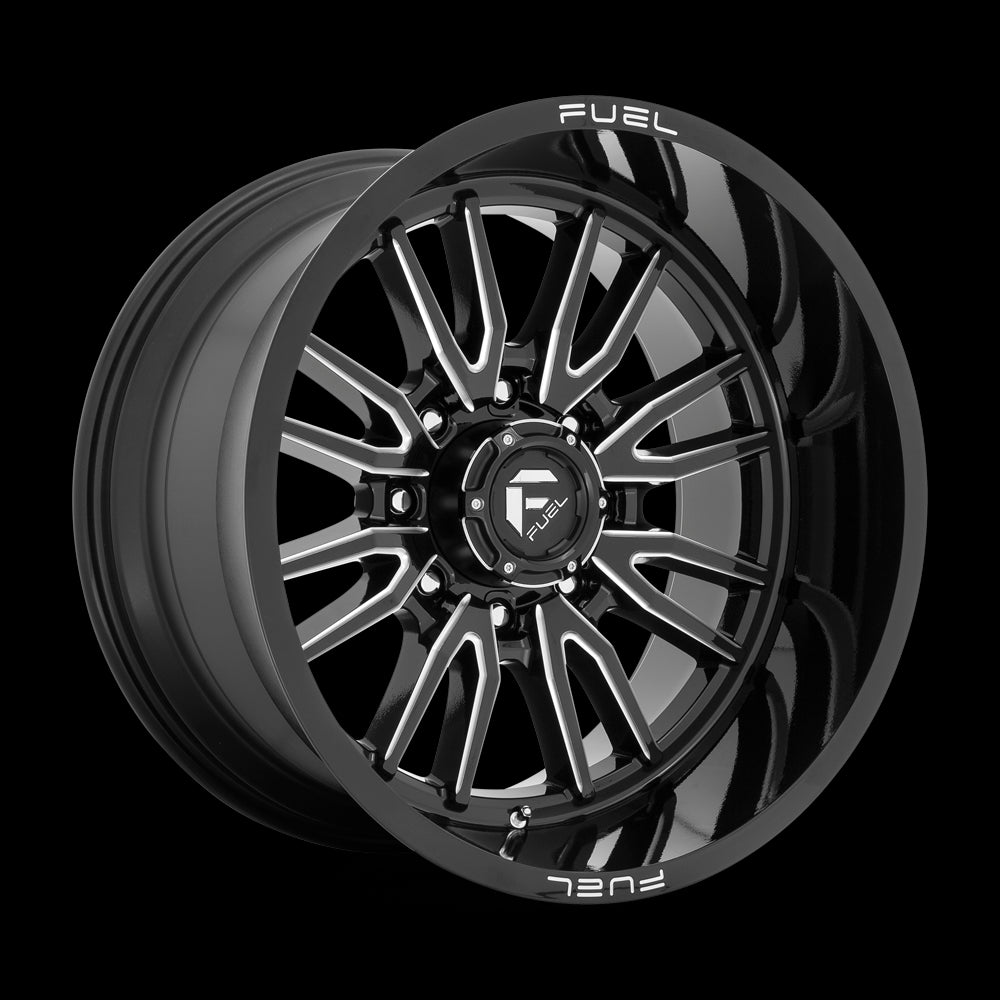 22X12 Fuel D761 Clash Gloss Black Milled 8X180 ET-44 wheel/rim