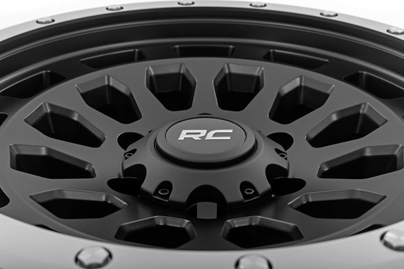17x8.5 Rough Country 87 Series Black/Machined Wheel 6x5.5 ET0 CB4.173