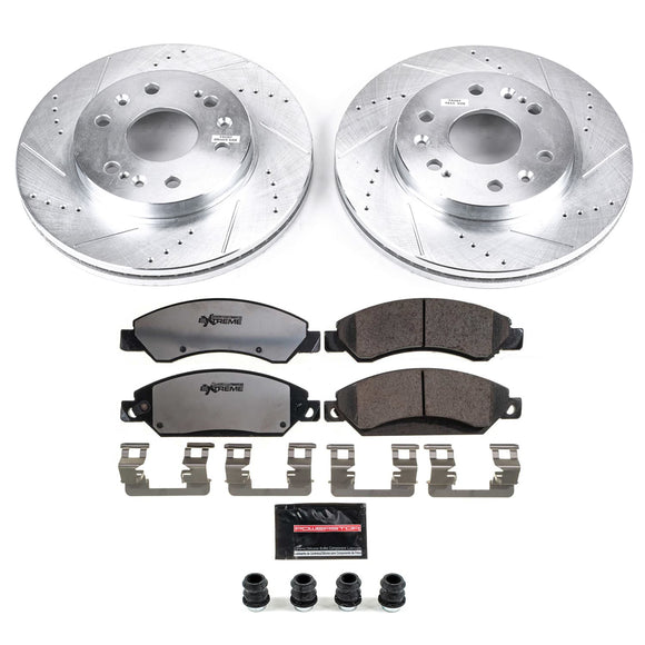 PowerStop Z36 Carbon-Fiber Ceramic Brake Pad with Drilled and Slotted Rotor Kit