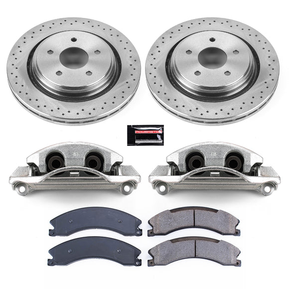 PowerStop OE Stock Replacement Low-Dust Ceramic Brake Pad, Rotor and Caliper Kit