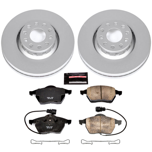 PowerStop Genuine Geomet Coated Rotor and Carbon-Fiber Ceramic Brake Pad Kit