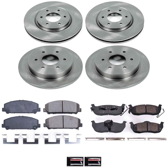 PowerStop OE Stock Replacement Low-Dust Ceramic Brake Pad and Rotor Kit