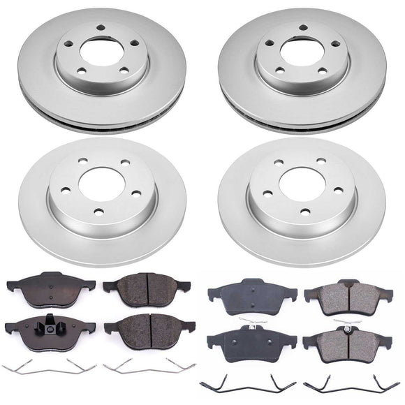 PowerStop Genuine Geomet Coated Rotor and Low-Dust Ceramic Brake Pad Kit
