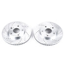 PowerStop Evolution Drilled Slotted Rotors Pair Front For Toyota Camry