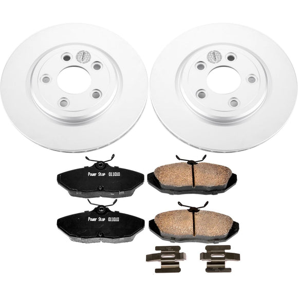 PowerStop Genuine Geomet Coated Rotor and Low-Dust Ceramic Brake Pad Kit
