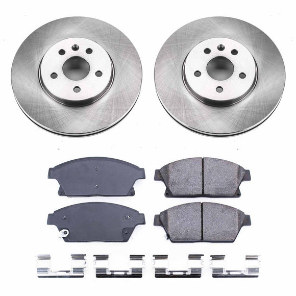 PowerStop OE Stock Replacement Low-Dust Ceramic Brake Pad and Rotor Kit