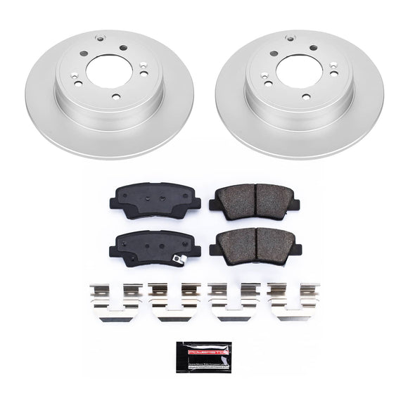 PowerStop Genuine Geomet Coated Rotor and Low-Dust Ceramic Brake Pad Kit
