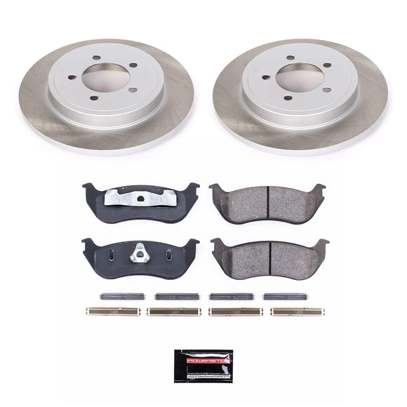 PowerStop Semi-Coated Rotor and Low-Dust Ceramic Brake Pad Kit