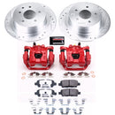 PowerStop Z26 Street Performance Ceramic Brake Pad, Drilled Slotted Rotor, and C