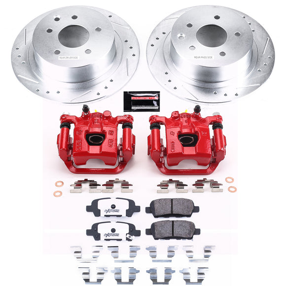PowerStop Z26 Street Performance Ceramic Brake Pad, Drilled Slotted Rotor, and C